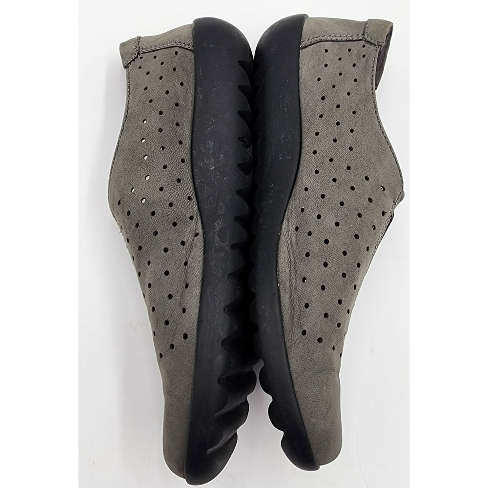Clarks Collection Nubuck Slip On Womens 7.5M Grey Perforated Medora Gemma Gray - Picture 6 of 9